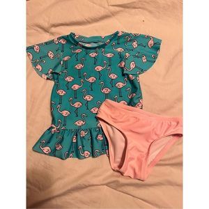 2 piece flamingo swim suit. Cat & Jack. 3T